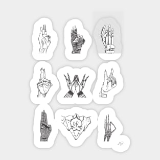 MONSTER MUDRAS BLACK/WHITE Sticker